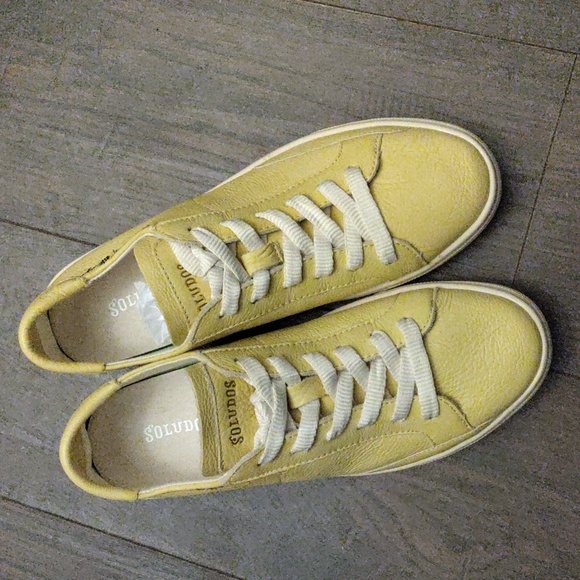 SOLUDOS IBIZA SOFT YELLOW LEATHER SNEAKERS - Picture 2 of 15